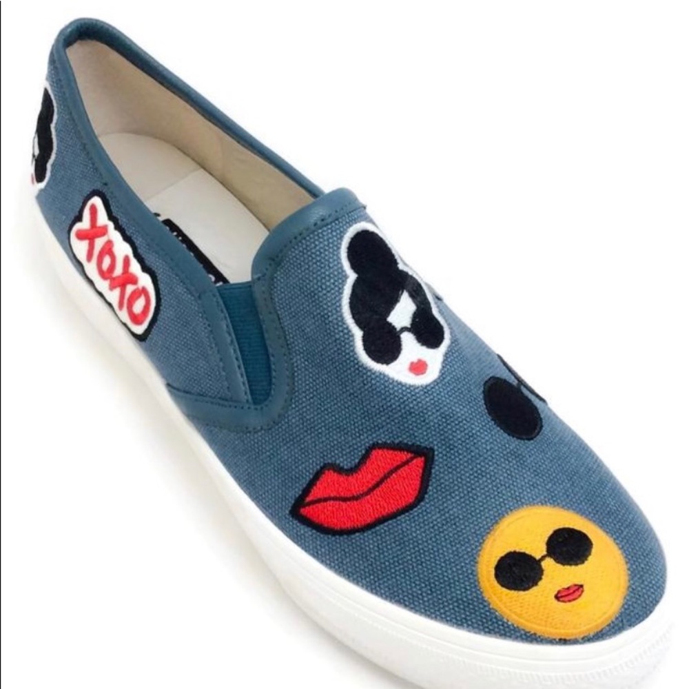 Alice + Olivia denim emoji sneaker